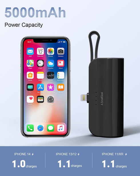 Portable Charger Small Power Bank?5000mAh Mini Compact Portable Phone Charger for Travel - Compatible with iPhone 15 14 13 Samsung (Black1)......