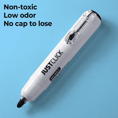 carrotez Retractable Dry Erase Markers, Low Odor White Board Markers, Bullet Tip, Thick Barrel, 12 Count, Black...