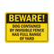 Aluminum Horizontal Metal Sign Multiple Sizes Beware! Dog Contained by Invisible Fence Full Range of Yard Yellow Beware With Border Weatherproof S...