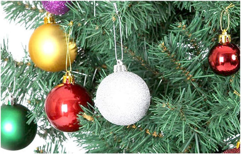lasenersm 24 Pieces Small 1.18"/3cm Shatterproof Christmas Ball Ornaments Packed in Plastic Barrel Shatterproof Christmas Tree Balls Ornament use ...