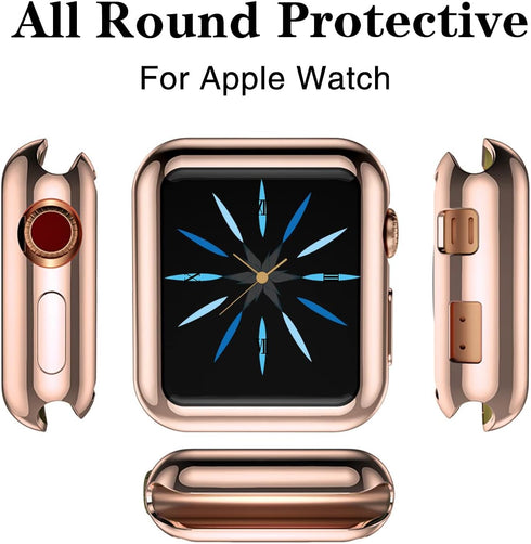 GEAK 3 Pack Compatible with Apple Watch Screen Protector Case 42mm, Full Protective Case HD Ultra-Thin Cover Compatible with iWatch Series 3/2/1 B...