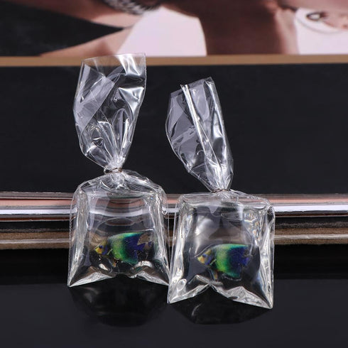 6 Pcs Resin Fish Water Bag Charms Pendants Funny Transparent Fish Charms for Earrings Bracelet Jewelry Making DIY Craft Finding Supplies...
