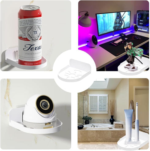 3 Pack Small Shelf, Security Camera Wall Mount Holder, Baby Monitor Mount,360°Rotation Security Bracket,Camera Not Included(3pack, White)...