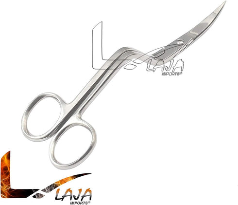 6 inch Stainless Steel Applique Duckbill Scissors Blade with Offset Handle & 6 inch Machine Embroidery Double Curved Scissors Bundle...