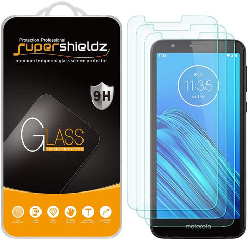 Supershieldz (3 Pack) Designed for Motorola (Moto E6) Tempered Glass Screen Protector, Anti Scratch, Bubble Free...