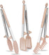 Tongs for Cooking, 12" Kitchen Tongs with Silicone Tips, Food Grade Serving Tongs Set of 3, Pink...