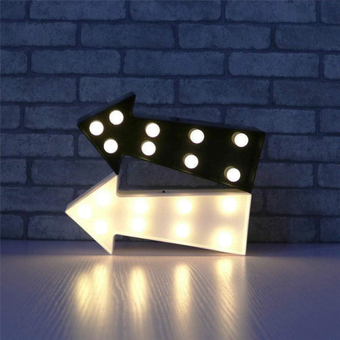 3D Arrow Sign Light LED Plastic Arrow Shaped Sign-Lighted Marquee Arrow Sign Wall Decor for Christmas Birthday Kids Room Wedding Party Decor(Black...