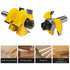 2pcs 1/2” Shank Tongue Groove Router Bit 3 Teeth Adjustable T Shape Panel Cabinet Door Flooring Wood Milling Tenon Cutter Woodworking Tools...