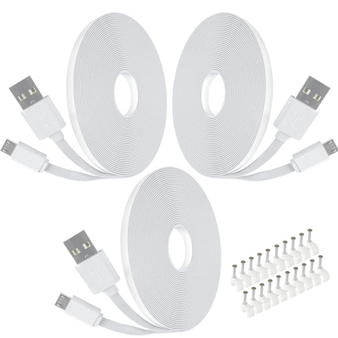 3 Pack 16.4FT USB Power Extension Cable for Yi Camera,Wyze Cam,Oculus Go,Echo Dot Kid Edition,Nest Cam,Netvue,Blink,Furbo Dog,Kasa Cam,YI Dome Hom...