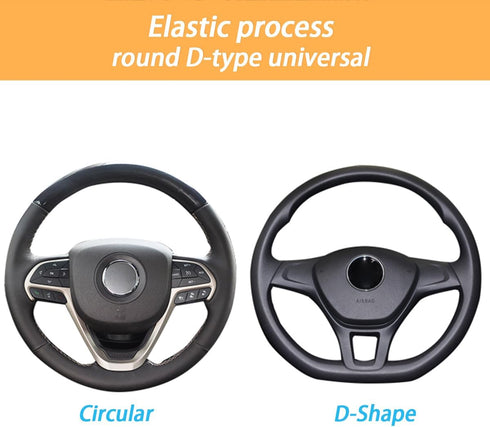 Elastic Stretch Steering Wheel Cover, Microfiber Breathable Ice Silk Auto Steering Wheel Cover, 15 Inch Anti-Slip, Warm in Winter and Cool in Summ...
