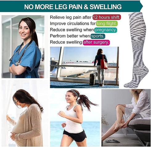 LEVSOX Compression Socks Women and Men Christmas 20-30mmHg Knee High Best for Nurses, Travel, Pregnancy...