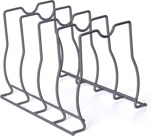 Smart Design Bakeware and Lid Storage Rack with 4 Compartment Dividers - Steel Metal Frame - Rust Resistant Finish - Cooking and Baking Pantry Org...