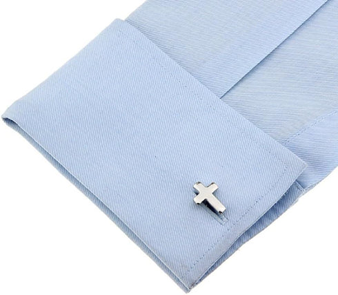 MRCUFF Cross Christian Pair Cufflinks in a Presentation Gift Box & Polishing Cloth...