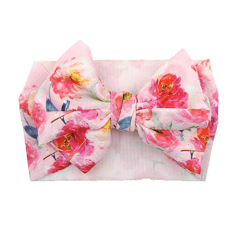 KIDOCHEESE Big Bows Hairbands, 10 Pack - Soft Nylon Hairband with Large Bows for Baby Girls, Newborn Infant Toddlers Kids, Ideal for Securing Hair...