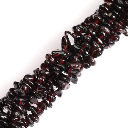 3-5mm Natural Garnet Gravel Gemstone Chips Beads for Jewelry Making Freeform Dark Red 34" JOE FOREMAN...