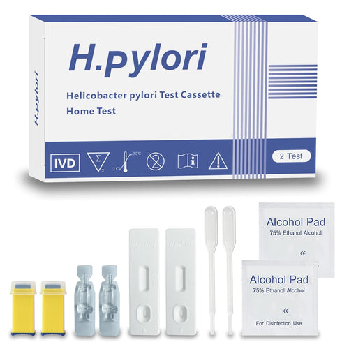 Helicobacter Pylori (H. Pylori) Home Test Kit - Fast and Accurate, 2 Tests Included, Self-Test at Home, Results in 10-15 Minutes, No Lab Visit Req...