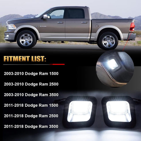 D-Lumina LED License Plate Lights Assembly Clear Lens Compatible with 2003-2018 Dodge Ram 1500 2500 3500 Pickup Truck, Rear Bumper Tag Light 6000K...