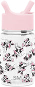 Simple Modern Disney Minnie Mouse Kids Water Bottle Plastic BPA-Free Tritan Cup with Leak Proof Straw Lid | Reusable and Durable for Toddlers, Gir...