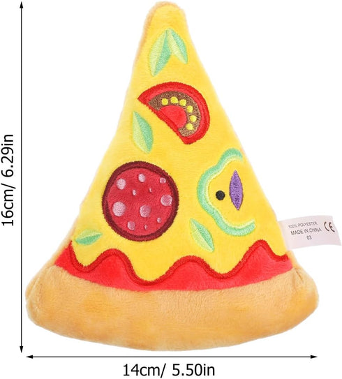 Dog Squeaky Toys Pizza Shaped Dog Toy, Puppy Biting Plush Chewing Toy for Puppy...