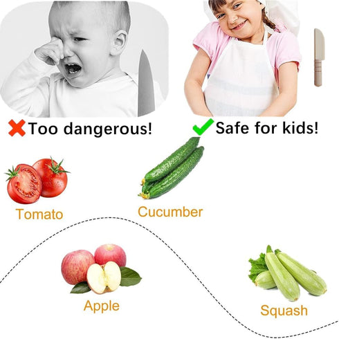 3 PCS Wooden Kids Knife Safe Toddler Knife Kids Cutting Knife Child Knife Kids Kitchen Tools for Cooking,Children's Safe knives,Cutting Veggies Fr...