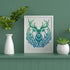 Large Deer Head Stencil 11.8×11.8inch Reusable Deer Antler Head Template with Paint Brush Deer Buck Forest Animal Wildlife Stencil for Deer Wall A...