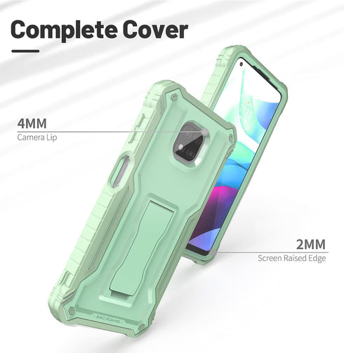 ExoGuard for Moto G Power 2021 Case, Rubber Shockproof Full-Body Cover Case Built-in Screen Protector and Kickstand (Green)...