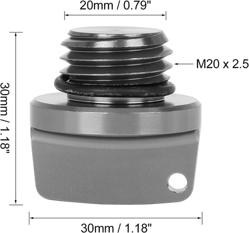 X AUTOHAUX M20 x 2.5 Universal Motorcycle Engine Oil Filler Cap Screw Cover Plug Gray with O-ring...