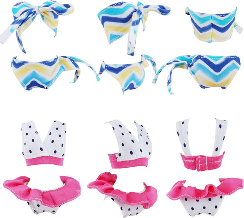 E-TING 10Pcs =5 Sets Beach Bikini Swimsuit Bathing Doll Clothes One-Piece Swimwear with 5 Pairs Shoes for 11.5 Inch Girl Dolls (A)...