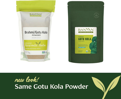 Banyan Botanicals Gotu Kola Powder – Organic Brahmi (Centella Asiatica) – Calming Nootropic Herb for Nervous System Support & Healthy Skin* – ½ lb...