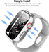 BHARVEST 2 Pack Hard PC Case Compatible with Apple Watch SE 2022/Series 6/5/4/SE 44mm, Case with Tempered Glass Screen Protector Overall Bubble-Fr...