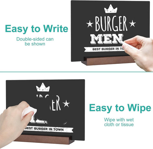 Small Chalkboard Signs 8 X 12 Inch Tabletop Blackboard Chalk board Signs with Stand Food Signs Menu Board for Buffet Kitchen Restaurant Party Deco...