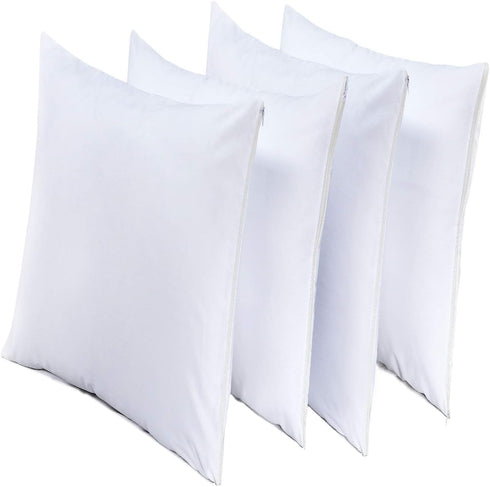 Niagara 4 Pack Pillow Protectors Standard 20x26 Inches Lab Certified Ultra Fresh Treated 100% Cotton Non Crinkle Quiet Breathable Zipper Covers Ca...