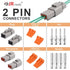 JRready ST6138 DTP Connector Kit 2Pin, DTP 12 Guage 14 Guage Waterproof Connector with Size 12 Solid Contact 12-14 AWG, 2 Sets...