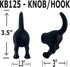 – 3.5” DOG TAIL HOOK - Animal Farmhouse style Kitchen Hook – 3.5 in Rustic Iron Hook for Cups, Towels, Utensils - includes all mounting hardware –...