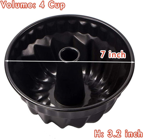 Webake 7 Inch Fluted Tube Pan Non-stick, Heavy Duty Carbon Steel Kugelhopf Cake Baking Mold for 6QT 8QT Insta Pot...