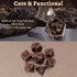 Mini Metal Dice Set with Copper Hollow Octopus D20 Necklace Dice Case DND Gift Tiny Small Dice Set D&D Portable 9PCS Dice Set...