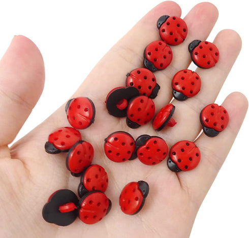Honbay 200PCS Plastic Mini Ladybug Buttons Garden Insect Design Sewing Craft Buttons Embellishments for Scrapbooking Clothing DIY Craft and other ...