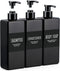 Segbeauty Shampoo and Conditioner Dispenser Refillable, 3pcs 16.9oz Shower Bottles Soap Dispenser with Labels, 500ml Empty Plastic Square Pump Bot...