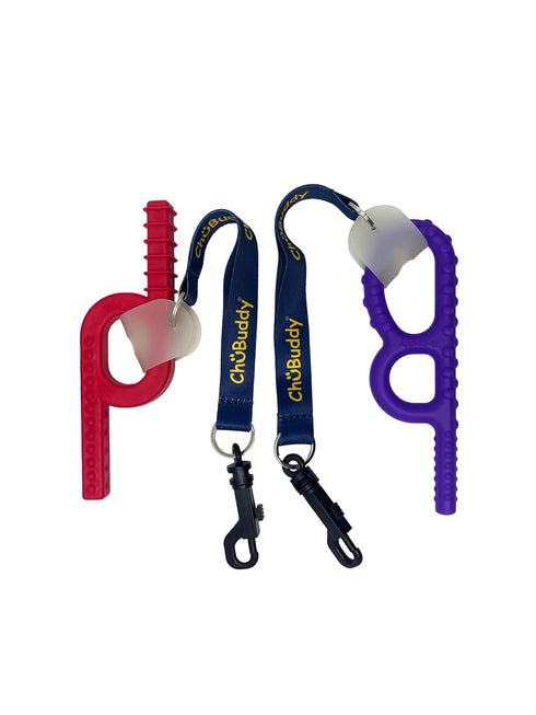 Chubuddy Navy Sublimated Chewy Holders Set of (2) – Durable, Safe, and Washable Chew Toy Tethers for Sensory Kids, Autism, ADHD, and Oral Motor Ne...