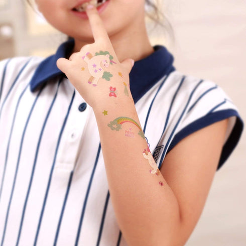 24 Reusable Unicorn Drinking Plastic Straws + 6 Temporary Tattoos for Girls | Birthday Party Supplies - Rainbow Unicorn Party Favors Decorations w...