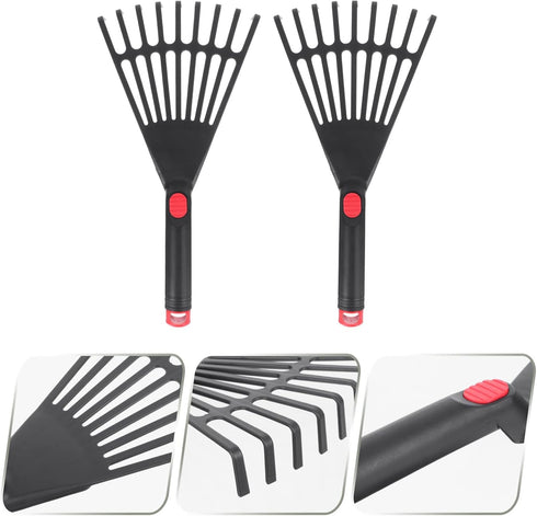 GANAZONO Hand Tools 2pcs Garden Leaf Rake Poly Shrub Rake Gardening Hand Rakes Garden Rake to Collect Loose Debris for Lawn Grass and Leaves Garde...