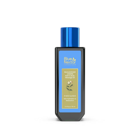 Blue Nectar Sensuous Jasmine Body Massage Oil for Relaxing Massage Therapy with Essential Oils | 100% Natural Ingredients (8 Herbs,3.4 fl oz)...