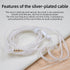FAAEAL KZ ZST Earphone Upgraded Cable 0.75mm 2Pin Silver Plated Detachable Cable 3.5mm Gold-Plated Replacement Headsets Wire for KZ ZSR ED12 ES4 Z...