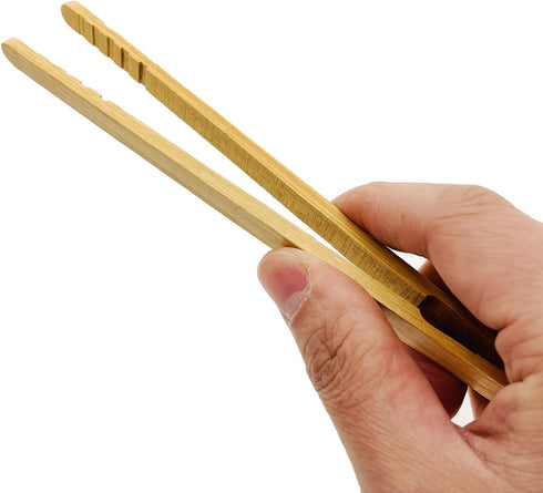 12pcs Bamboo Tongs, 7 Inch Reusable Bamboo Toast Tongs for Toast Bread Pickles Fruits Tea...