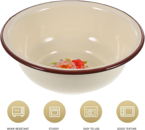 jojofuny enamel basin enamel bowl camping bowl enamel deep bowl vintage enamel bowl egg beating bowl enamelware bowls serving bowls molcajete bowl...