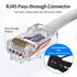 100 Pack Cat 6 Pass Through RJ45 Connector Unshield Modular Crimp Network Plug for Cat6, Cat6e, Cat5, Cat5e UTP Solid or Stranded Ethernet Cable...