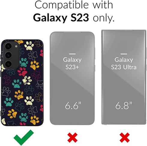 Galaxy S23 5G 6.1 inch Case Cute Colorful Paws Designs Phone Cover for Women Girls Stylish Slim Shockproof TPU Bumper Protective Phone Case for Ga...