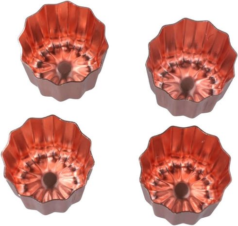 4pcs Canele Mould,Non-Stick Canele Baking Pan,Mini Pie Pan Set,Muffin Bakeware Cupcake Pan,for Making Mini Bread Cheesecake Dessert...