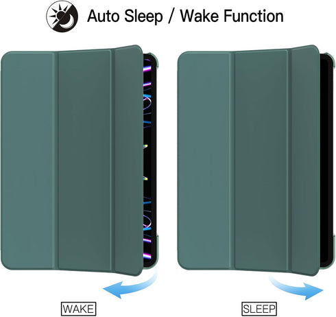 JETech Case for iPad Pro 11 Inch, 2022/2021/2020 Model, Slim Stand Hard Back Shell Smart Cover with Auto Wake/Sleep (Misty Blue)...