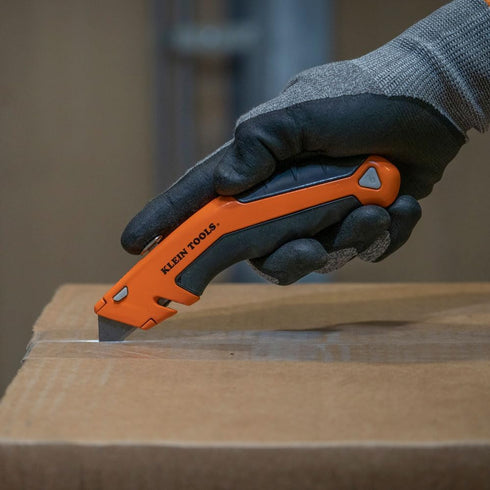 Klein Tools 44133 Heavy Duty Utility Knife, Retractable, Adjustable, with Wire Stripper, Klein-Kurve Handle...